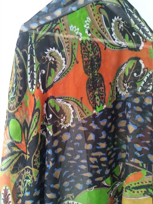 Eșarfă șal verde portocaliu