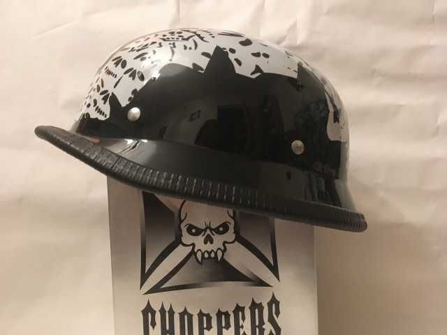 Casca Moto Chopper Nazy Neamt Negru Schelet XL NOUA Cagula Cadou