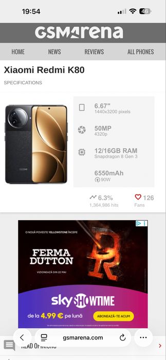 Xiaomi Redmi K80 Blue 5G Smartphone Snapdragon Elite 256GB 12gb ram