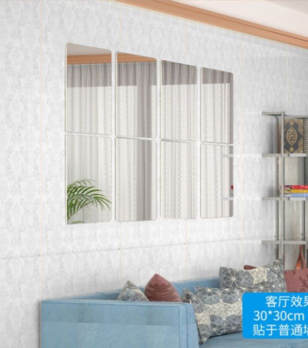 СУПЕР Не бьющее  ЗЕРКАЛО самоклейка  30 × 40 ! 30 × 30 см