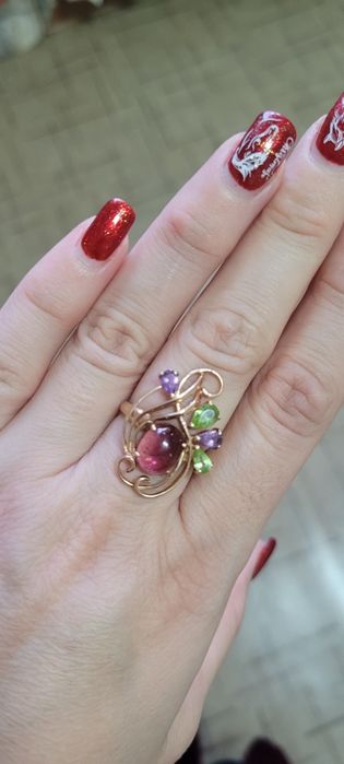 Золотой набор с Турмалином