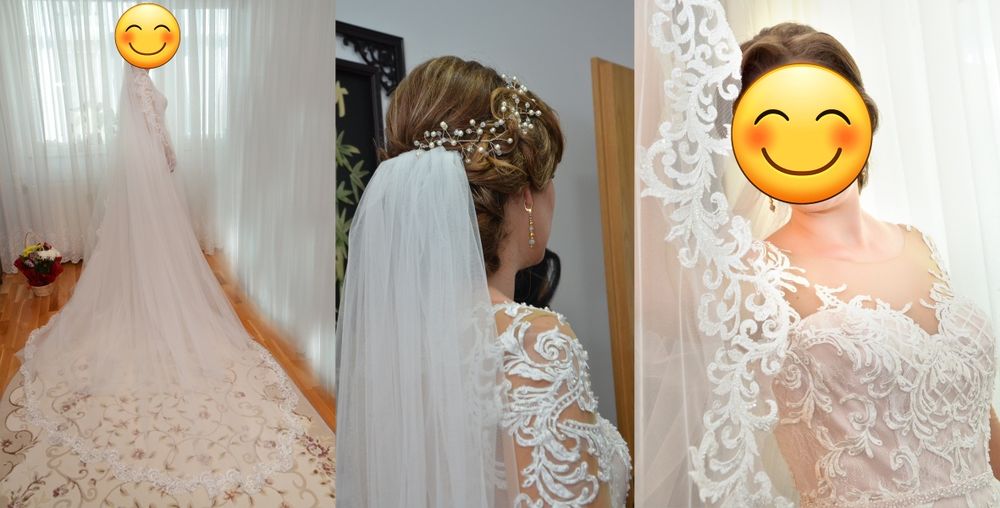 Rochie de mireasa tip sirenă cu trenă detașabilă