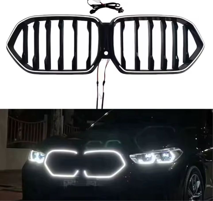 Set grile led G06 iluminate luminata Negre Bmw G06 X6 grila nari duble