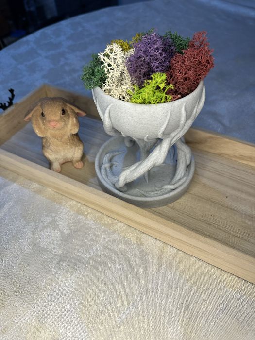 Артистична 3D Кашпа „Горски дух“ съ с Скандинавски Мъх (Premium Quality)