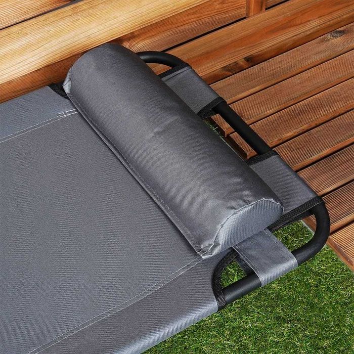 Сгъваем шезлонг, Vilde, сив, 3 позиции, размери 60x102x86см, компактен