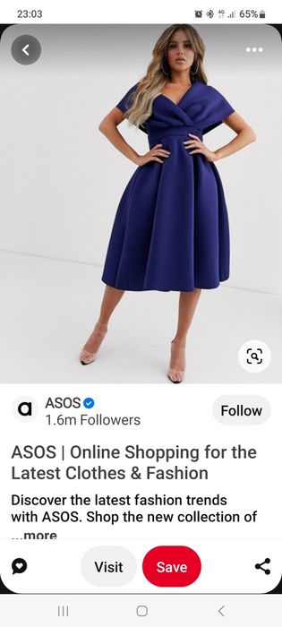 rochie superba asos party albastru inchis