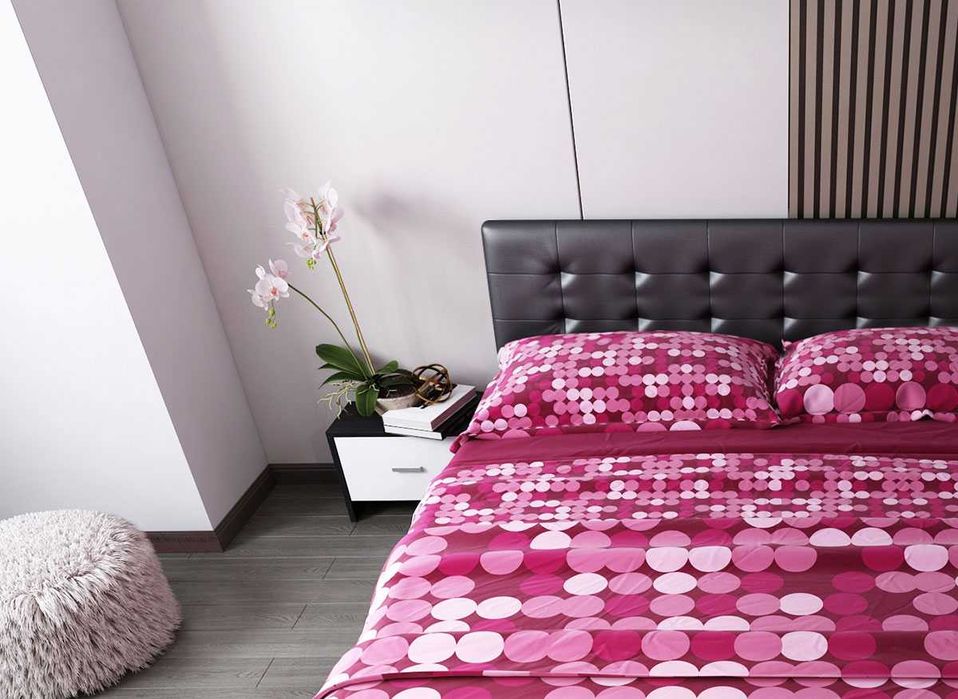 Set Mobila Dormitor Bingo F Tapitat Wenge - Transport gratuit