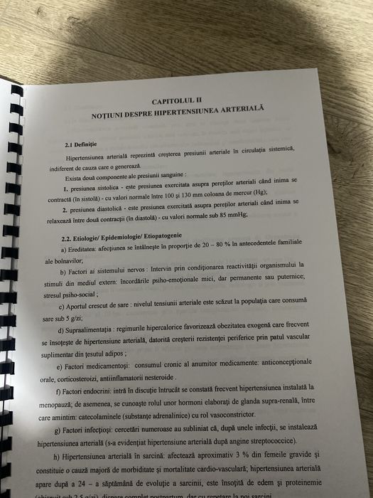 Vând proiect Ingrijirea pacientului cu hipertensiune arteriala