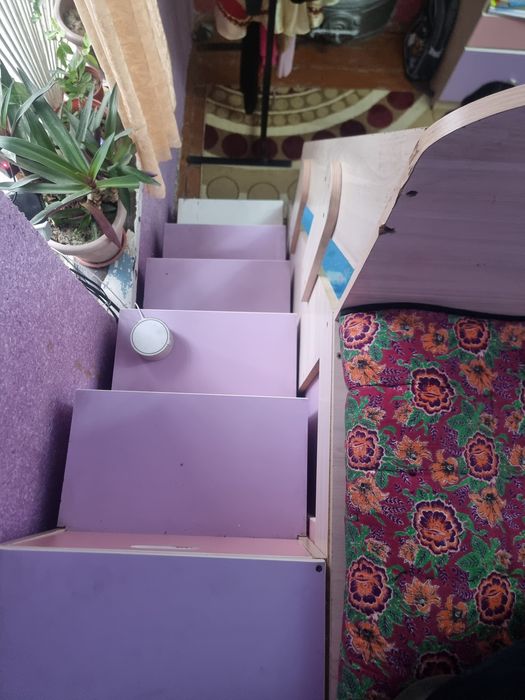 Детская мебель гарнитур двух этажный  комплект