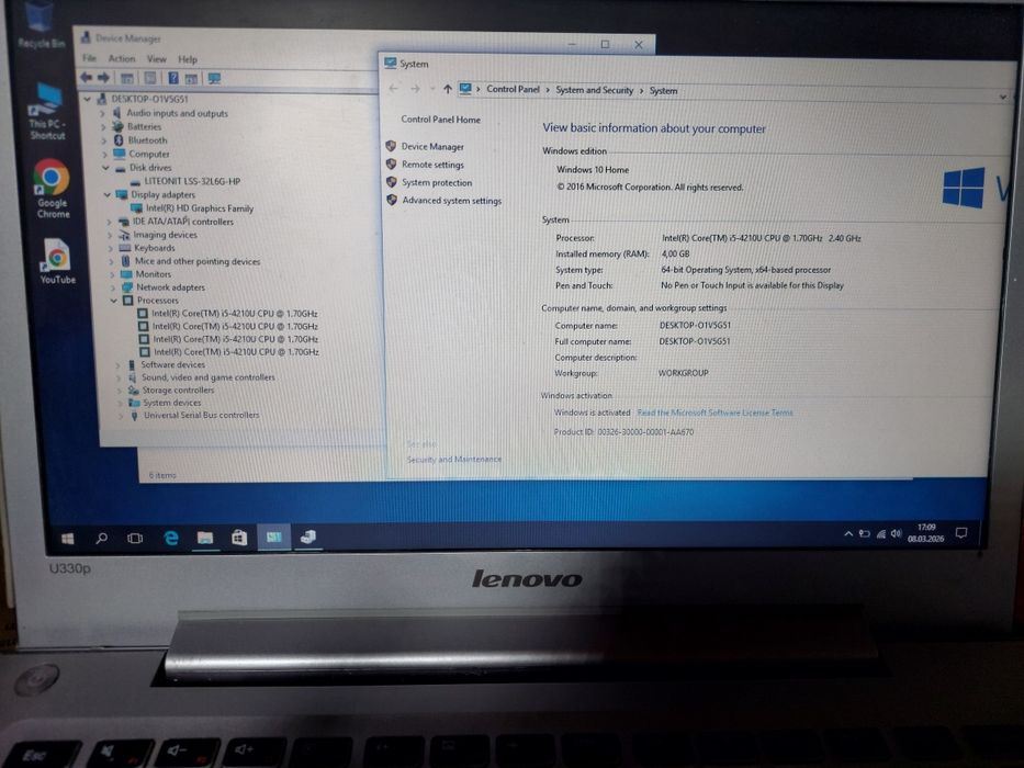 Laptop Lenovo ideapad i5