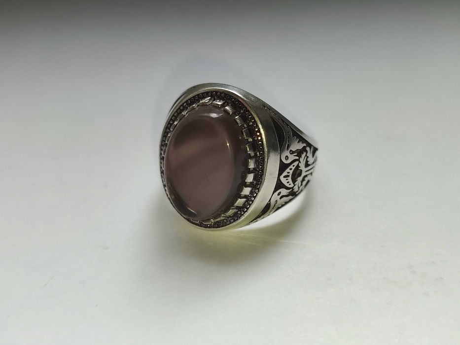 Кольцо серебряное с камнем ОБСИДИАН