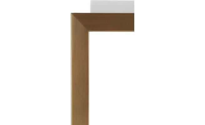 Masuta de cafea Cherleen, MDF alb, cadru auriu, 90 cm