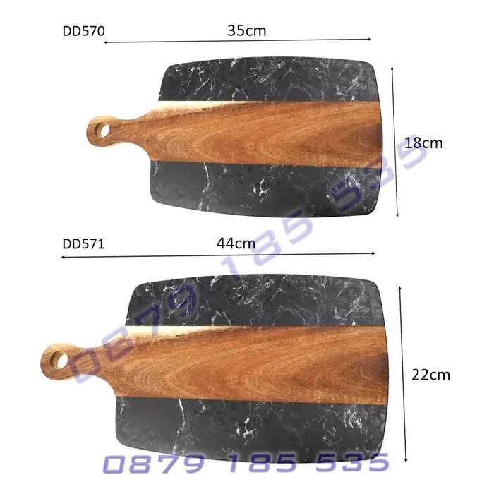 Дъска сервиране кухня рязане естествено акациево дърво мраморен дизайн