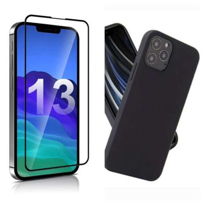 Pachet husa silicon & catifea + folie sticla iPhone 15, 16, 17 Max