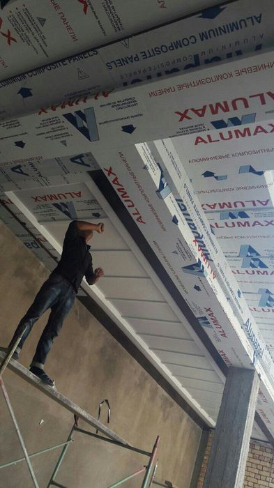 Алюкабонд монтаж алкафон аликабонд установка Травертин уста Alyukabond