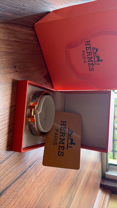 Bratara Hermes H leopard design