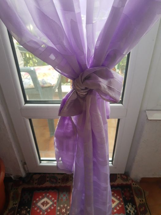 Пердета,лилави,два броя с  панделки за връзване ,разделяне ,декорация