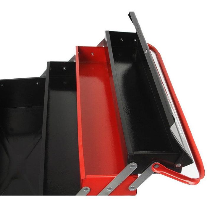 Метален Куфар за инструменти с 4 нива, тип акордеон инструмент шкаф