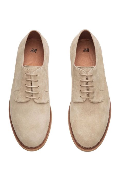 Pantofi Derby din piele H&M Premium Selection bej, casual, mar.40, noi