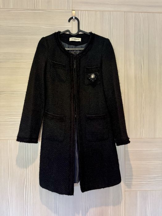 Черно дамско палто -S