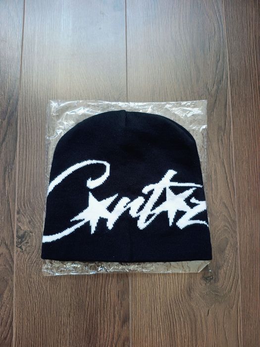Căciulă Corteiz beanie neagră/albă
