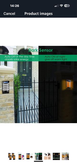 Lumina/baterie solara cu flacara - 4 bucati noi