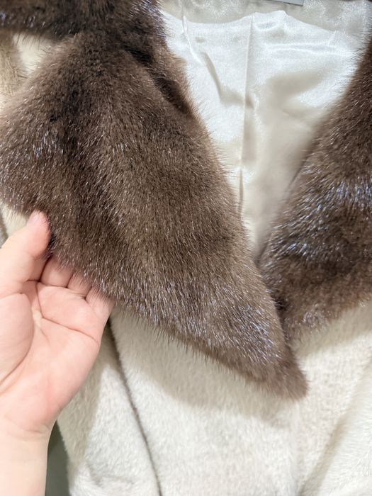 Шуба Лама с норковым воротником