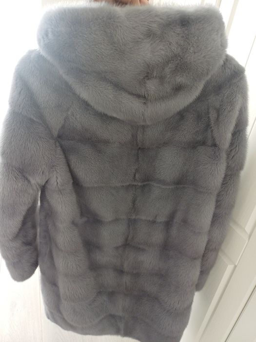 Норковая серая шуба