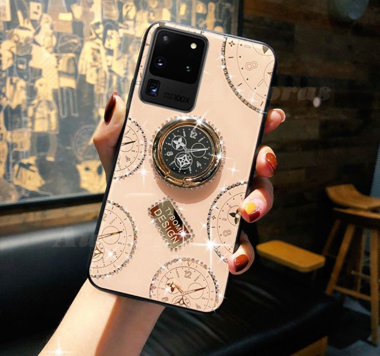 Husa pietricele + inel model TIME Samsung S20,S20+, S20 Plus,S20 Ultra