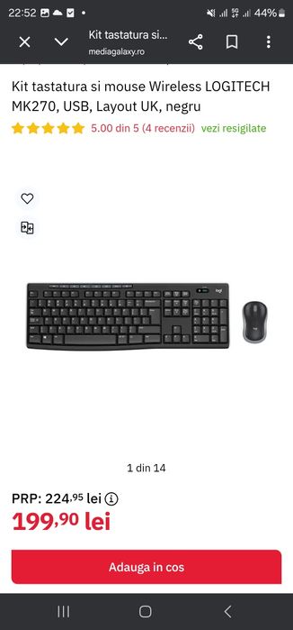 Kit tastatura mouse Logitech MK295 și kit tastatura MK270