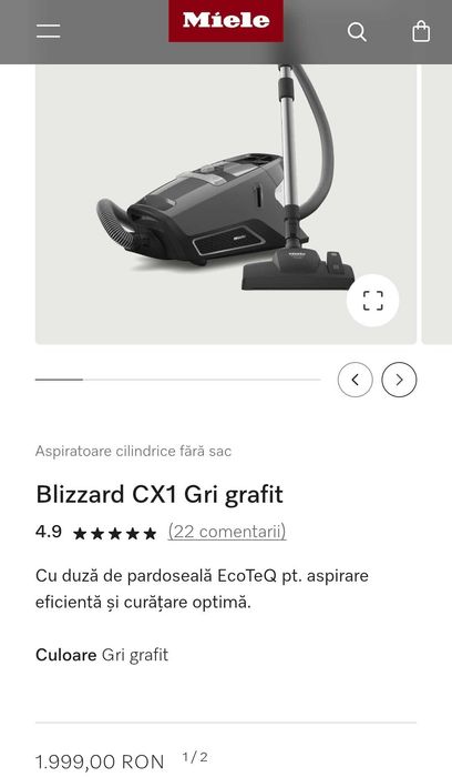 Aspirator Blizzard CX1 fara sac