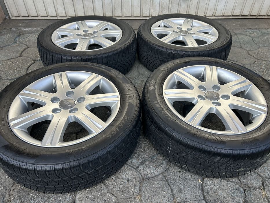 Jante aliaj 5x112mm, anvelope iarna 205/55 R16, Audi A3 A4, VW, Seat, Skoda