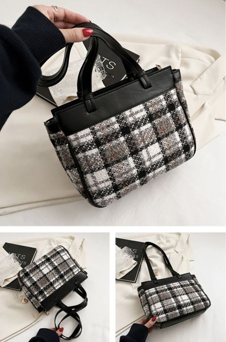 Стильная женская твидовая сумка