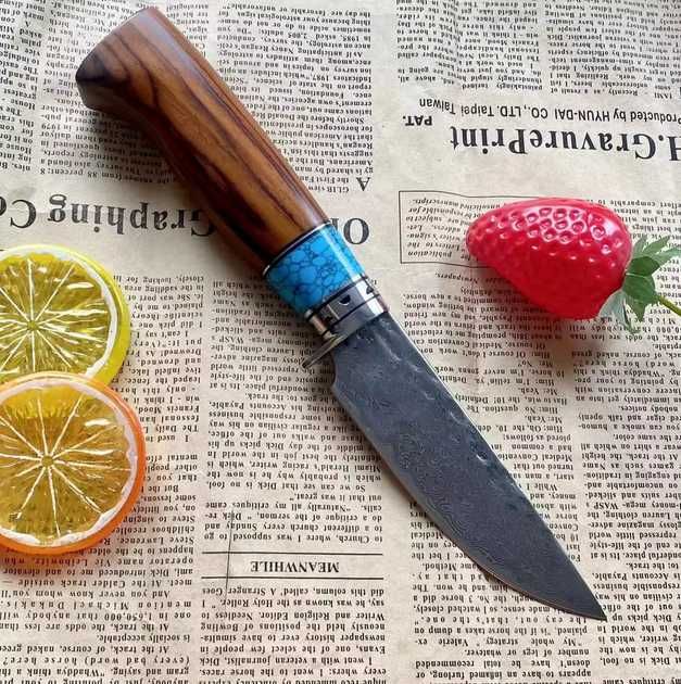 Cutit japonez, lama DAMASC, teaca piele imprimata