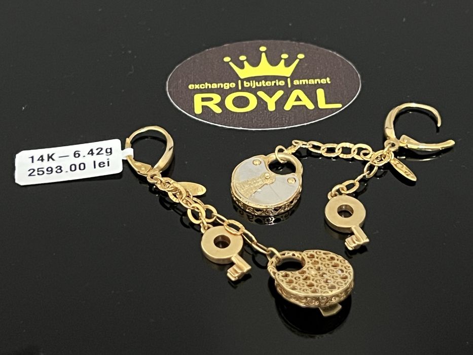 Bijuteria Royal CB : Cercei lungi aur 14k 6,42 grame