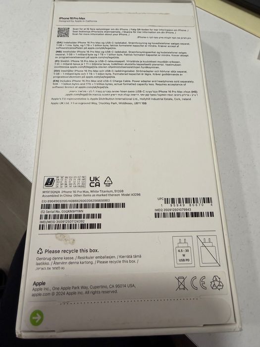 iPhone 16 Pro Max 512GB white