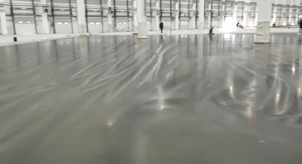 Промышленные полы, затирка бетона