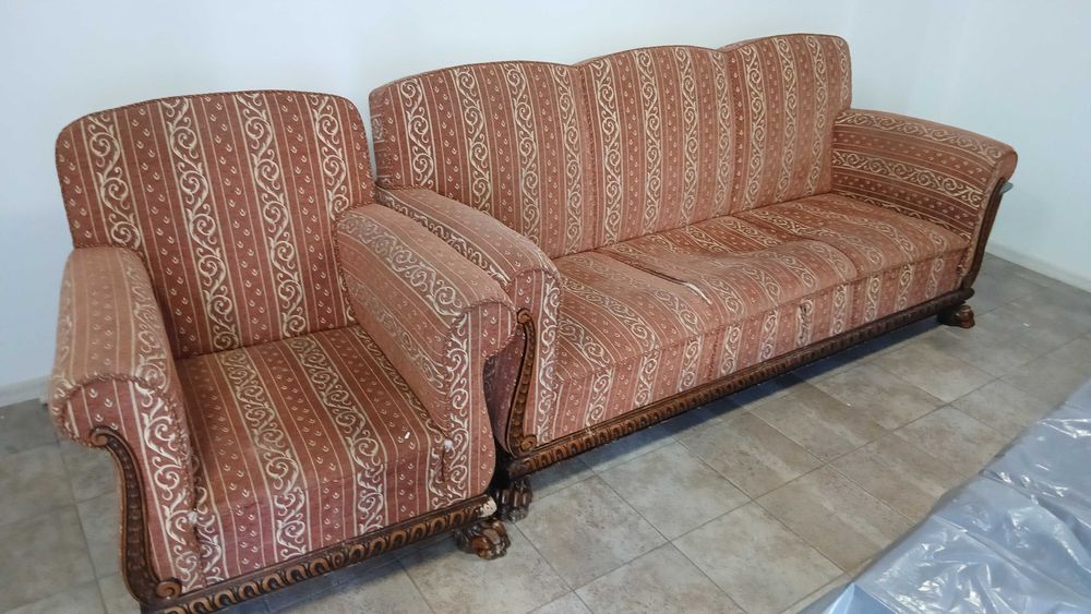Бароков диван и кресло с орнаменти