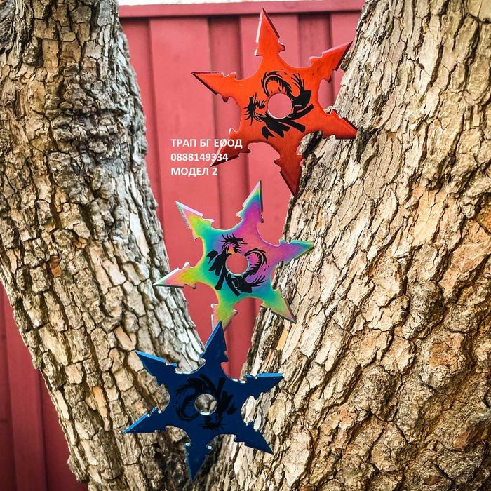 Шурикени Звезди за Хвърляне Дракон Комплект 3 бр. Звезда Шурикен