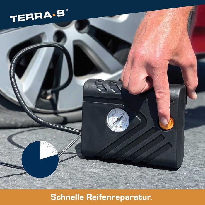 Комплект за ремонт на автомобилни гуми Terra-S с компресор