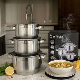 Cheffinger – комплект тенджери от неръждаема стомана: здравина и стил