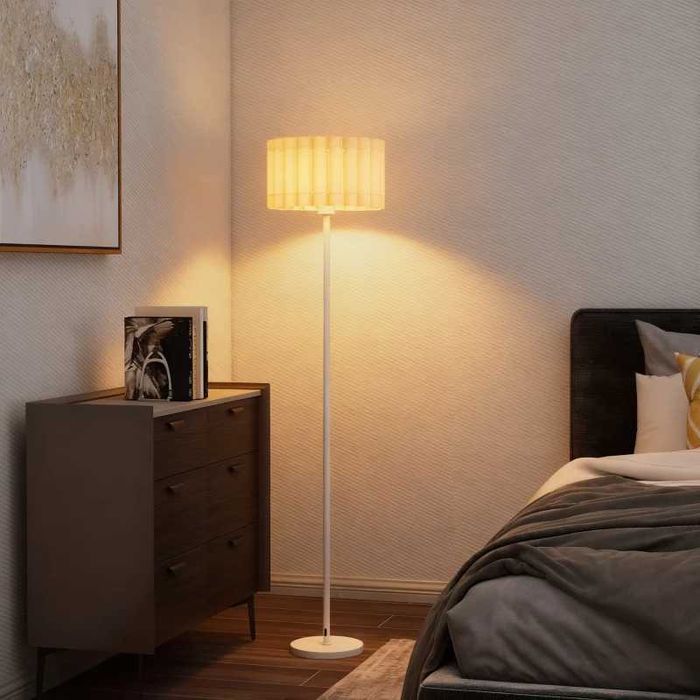 HOMCOM Подова лампа в ретро стил, пластмасов абажур