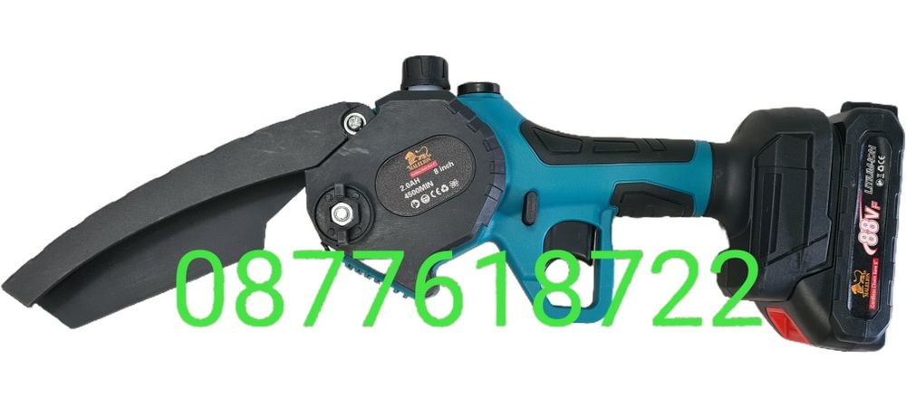 Акумулаторен верижен безчетков мини трион(резачка) 21v