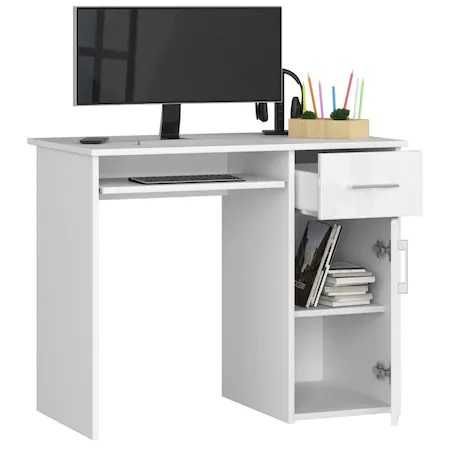 Sertar pe sine nou - alb lucios cu maner 40X24X10