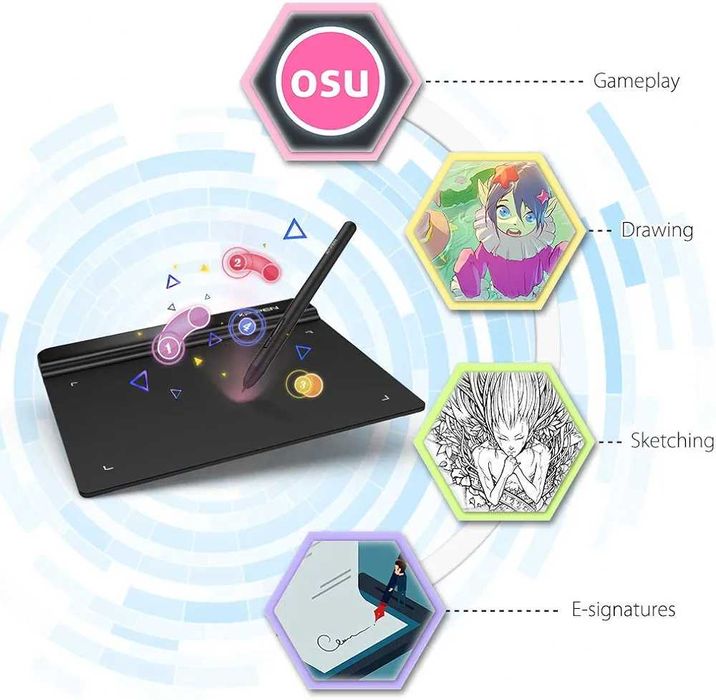 Нов графичен таблет XP-PEN Star G640 дигитално рисуване подписи и OSU