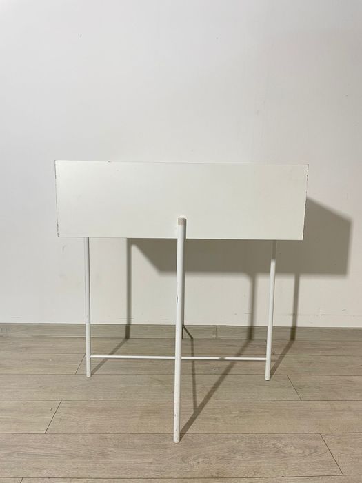 2 Buc. Stand Lemn cu Picior Metalic; Dulap Depozitare; Cutie cu Suport