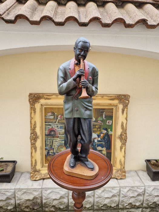 Чудесна антикварна колекционерска холандска фигура  статуетка музикант