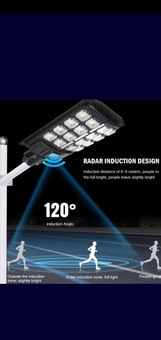 LED фонарь на солнечной панели с аккумулятором. 200 ватт