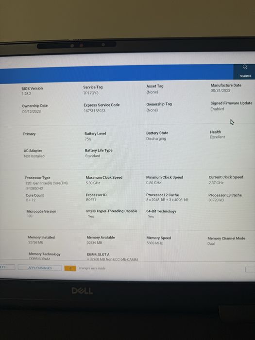 Laptop Dell Precision 7780 i7 13th gen nou
