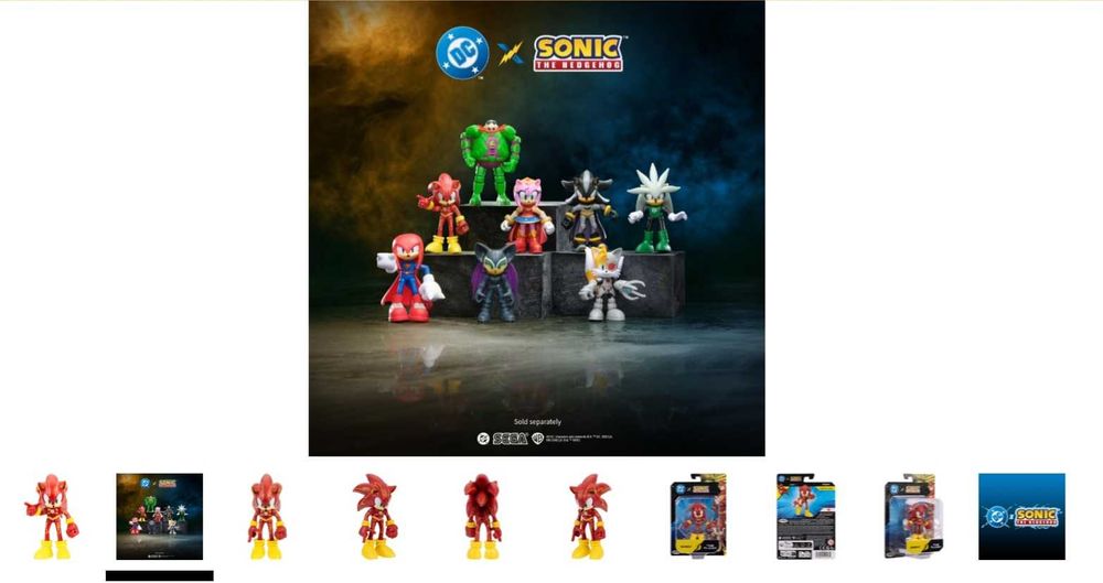 Нов DC x Sonic alias The Flash 6 см оригинална екшън фигурка от Jakks Pacific, много подвижна и детайлна, колекционерска опаковка - Соник като Флаш